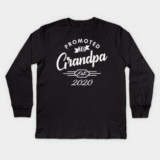 New Grandpa - Promoted to grandpa est. 2020 Kids Long Sleeve T-Shirt